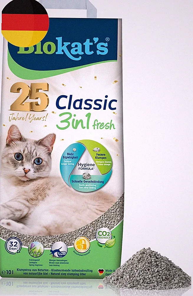 Biokat'S Classic Fresh 3In1 Mit Frühlings-Duft - Klumpende Katzenstreu Mit 3 Unt