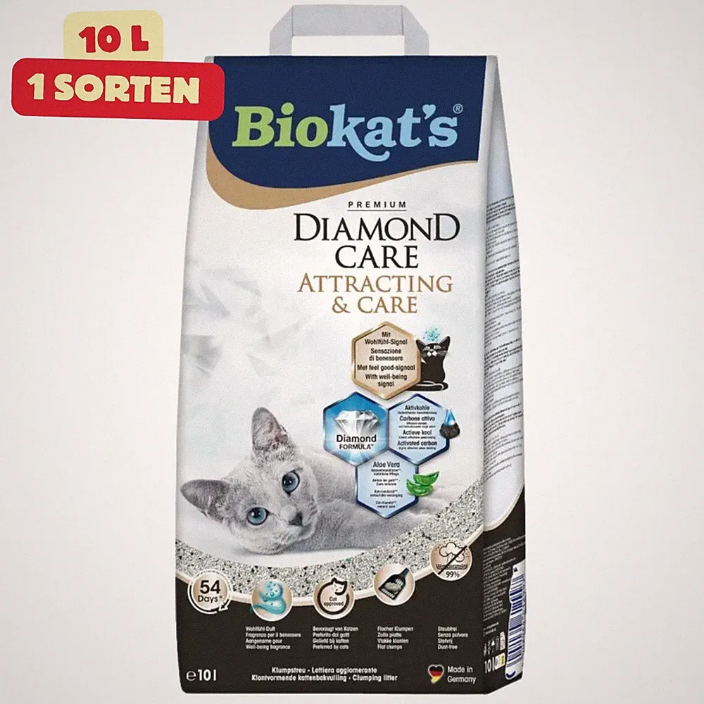 Biokat's Diamond Care Attracting & Care Katzenstreu Klumpstreu Aloe Vera 10L