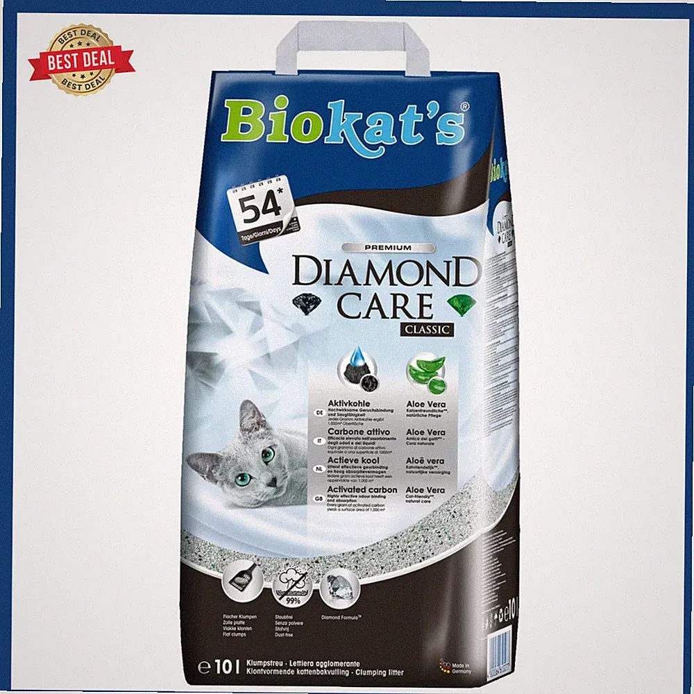 Biokat's Diamond Care Classic Katzenstreu Klumpstreu mit Aktivkohle 10 Liter