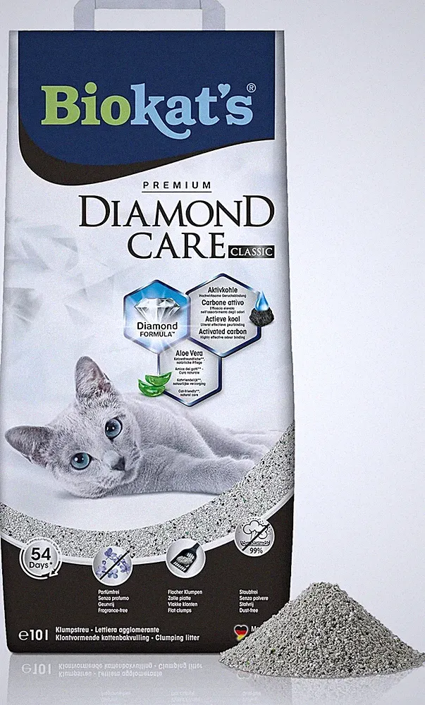 Biokat'S Diamond Care Classic Katzenstreu Ohne Duft - Feine Klumpstreu Aus Bento