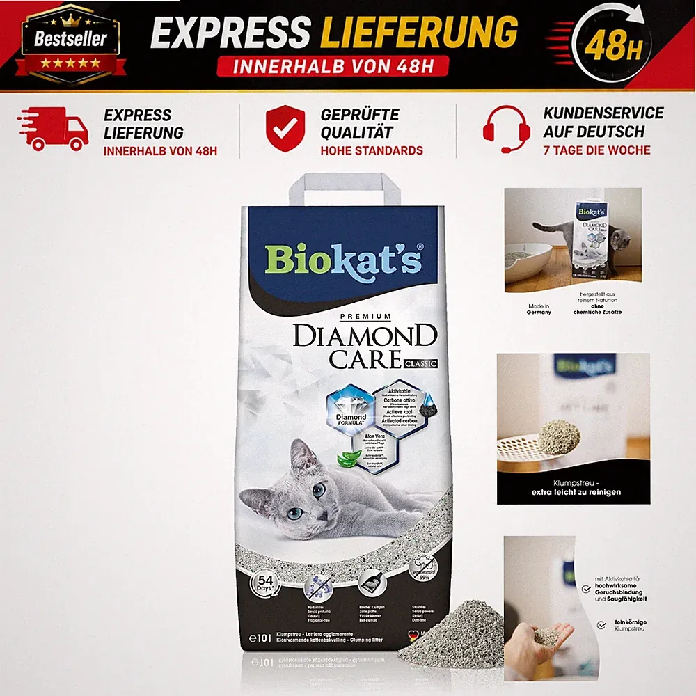 Biokat's Diamond Care Classic Unscented Fine Cat Litter with Activated Carbon