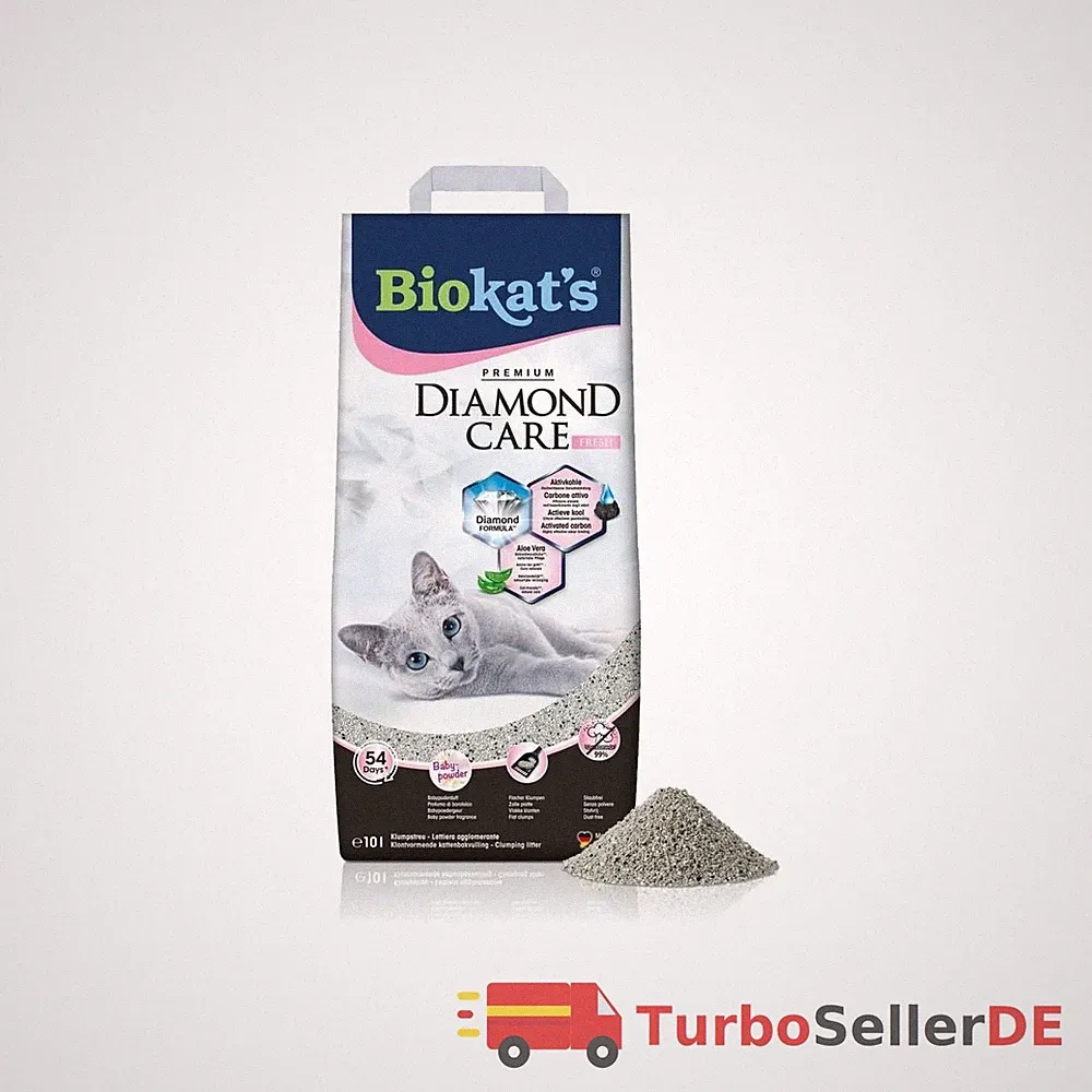 Biokat's Diamond Care Fresh Katzenstreu 10L, Klumpstreu mit Aktivkohle