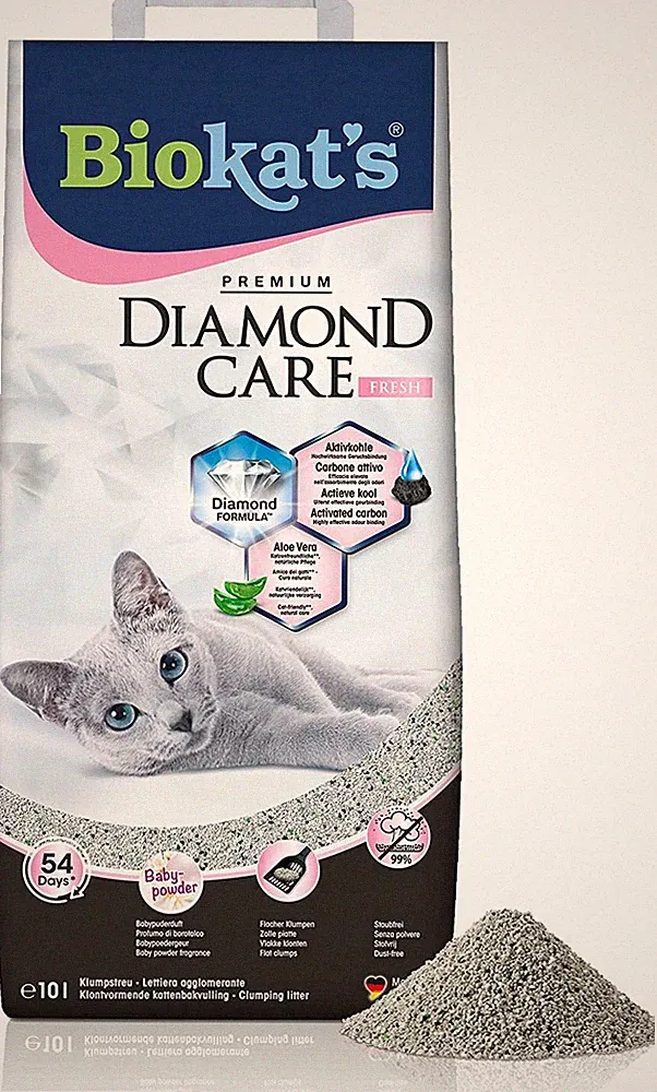 Biokat's Diamond Care Fresh Katzenstreu Babypuder-Duft Feine Klumpstreu 1 Sack