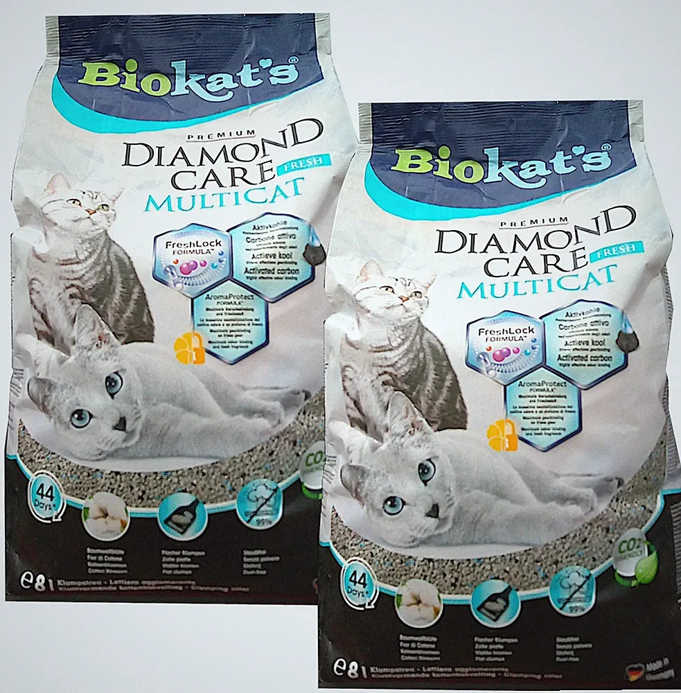 Biokat's Diamond Care MultiCat Fresh (€ 2,18/L) Katzenstreu - 2 x 8 L = 16 L