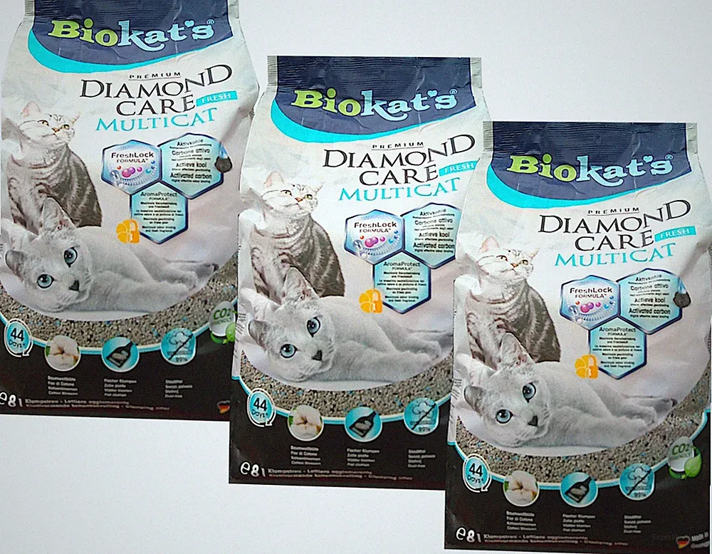 Biokat's Diamond Care MultiCat Fresh Katzenstreu - 3 x 8 l = 24 L (€ 1,82/L)