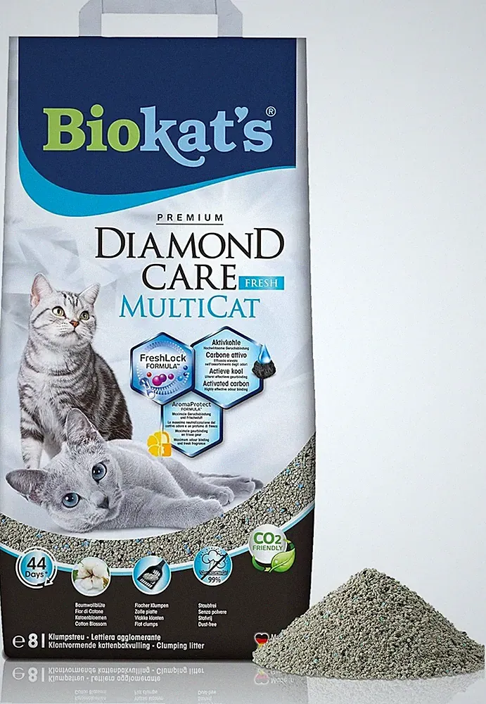Biokat's Diamond Care MultiCat Fresh Katzenstreu mit Duft - Klumpstreu (1 x 8 L)