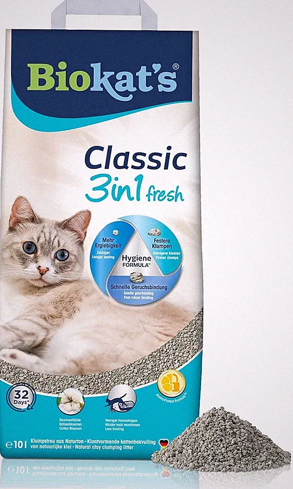 Biokat's Katzenstreu Classic fresh Klumpstreu Bentonit Duft Baumwollblüten 10L