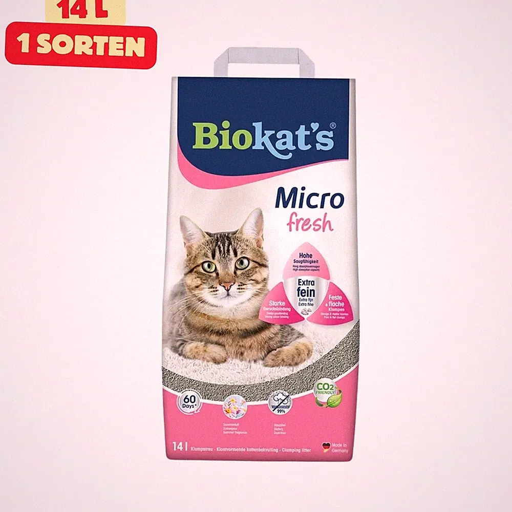 Biokat's Micro Fresh Katzenstreu Klumpstreu Naturton Sommer-Duft 14L Saugstark