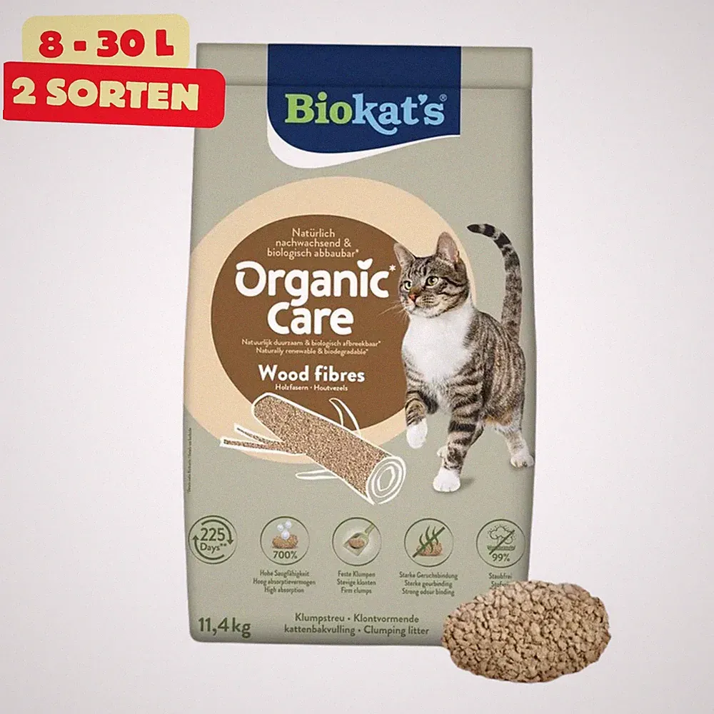 Biokat's Organic Care Katzenstreu Klumpstreu Holzfasern Biologisch abbaubar