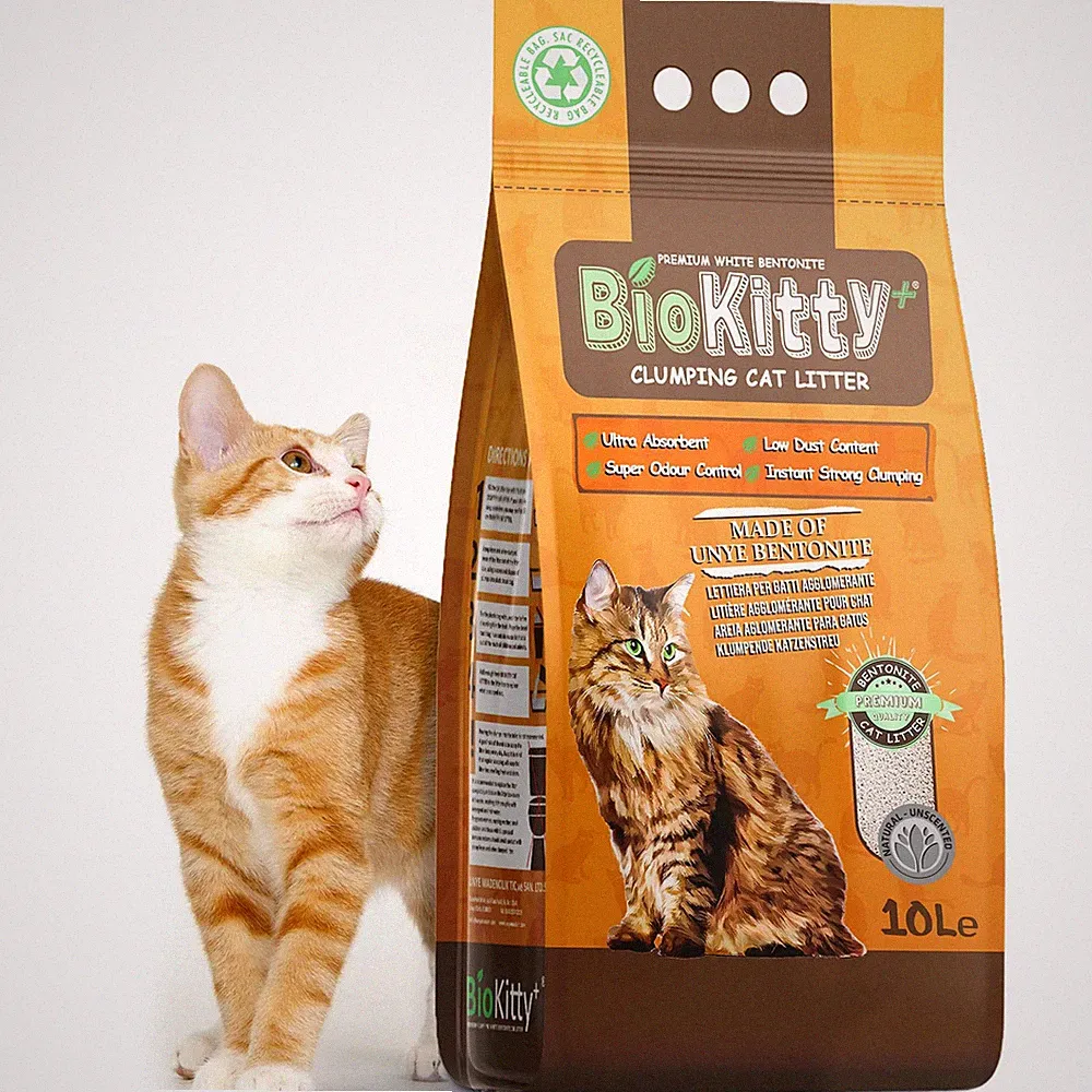 BioKitty Klumpendes Katzenstreu 10L stark saugfähige natürliche Bentonit-Mineralien