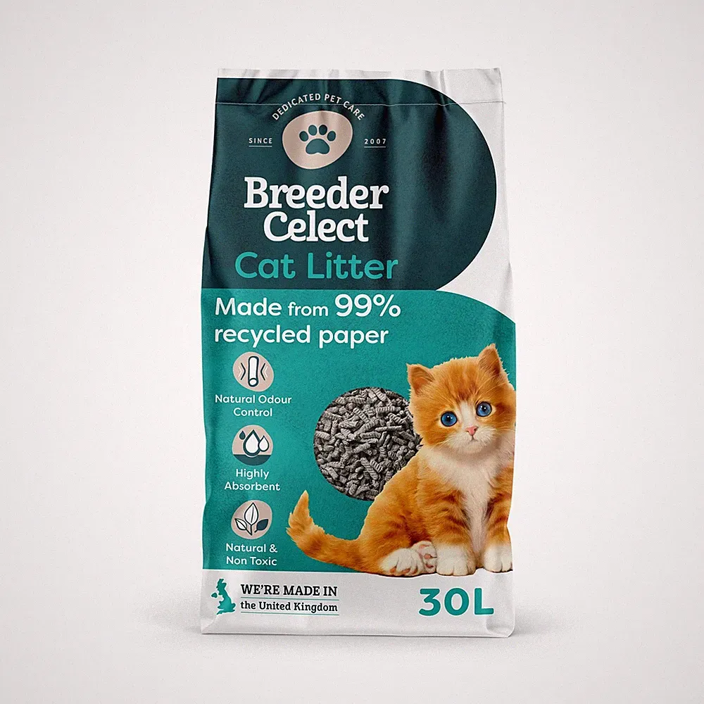 Breeder Celect All Natural Katzenstreu (30L) 99% Recyclingpapier stark saugfähig