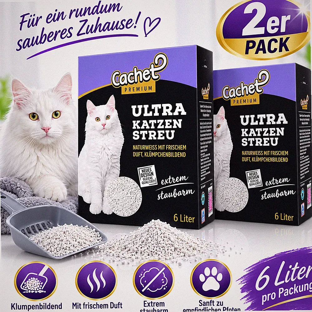 Cachet Premium Ultra Katzenstreu – 2 x 6 Liter (12 Liter)