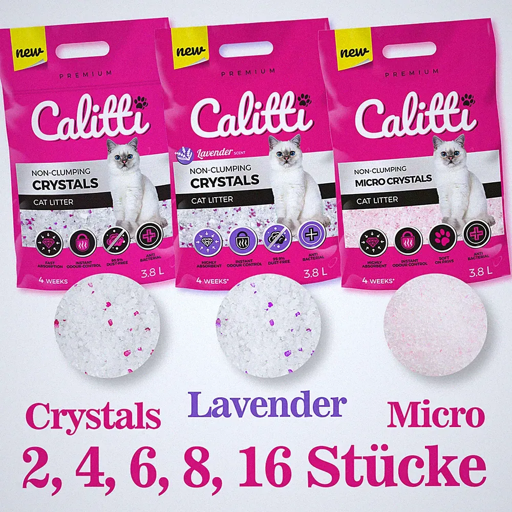 CALITTI Crystal • Katzen Streu Silikat Katzenstreu Silikat verschiedene Typen