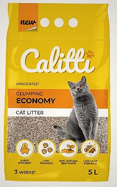 Calitti Economy Bentonit Katzenstreu Geruchlos Klumpstreu 5L