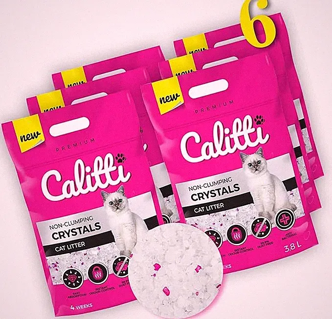 Calitti Silikat Katzenstreu Premium Crystals Silikatstreu 6-er Set 6 x 3,8 L