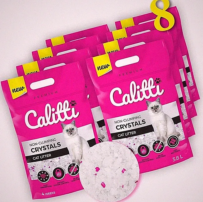 Calitti Silikat Katzenstreu Premium Crystals Silikatstreu 8-er Set 8 x 3,8 L