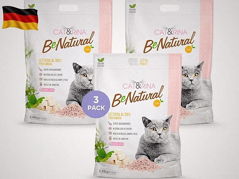 Cat&Rina BeNatural Tofu Katzenstreu, 5,5 l, klumpend und pflanzlich, für