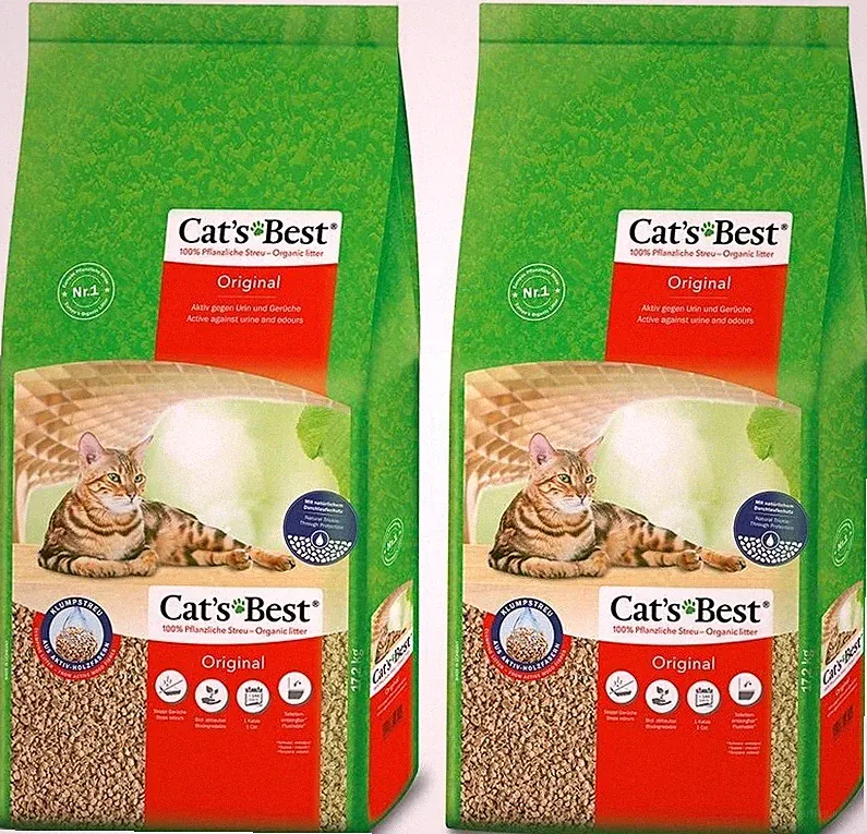 Cat's Best Original 2x40L Klumpstreu Holzfasern Öko BIO Katzenstreu