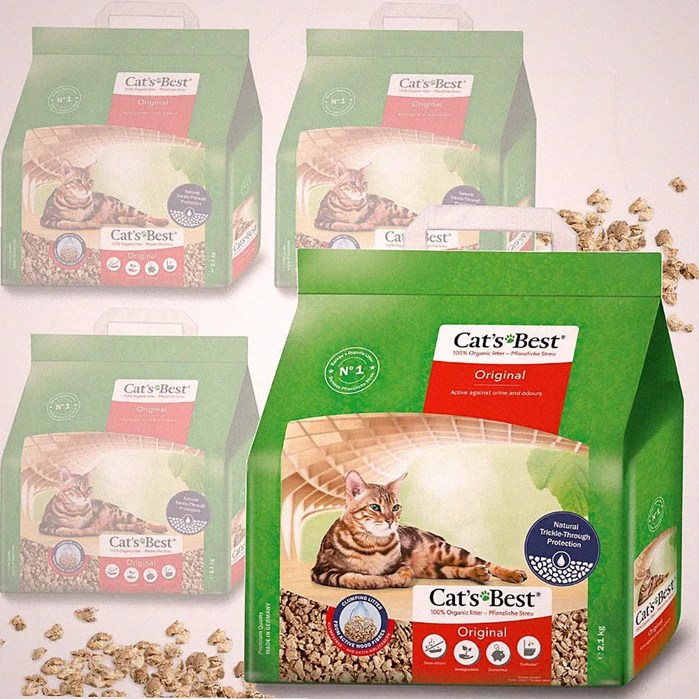 Cat's Best Original 4x5L Katzenstreu aus Holz klumpend und geruchsbindend