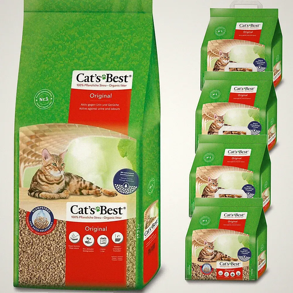 Cat's Best Original 60L Katzenstreu Holz Klumpend und Gerüche Absorbierend