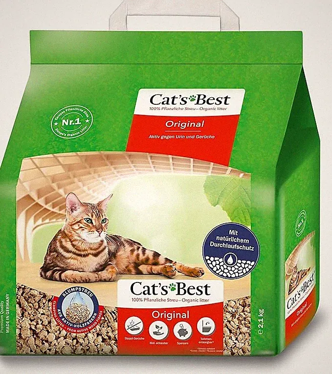 Cat's Best Original Katzenstreu, 100 % pflanzliche Katzen Klumpstreu mit