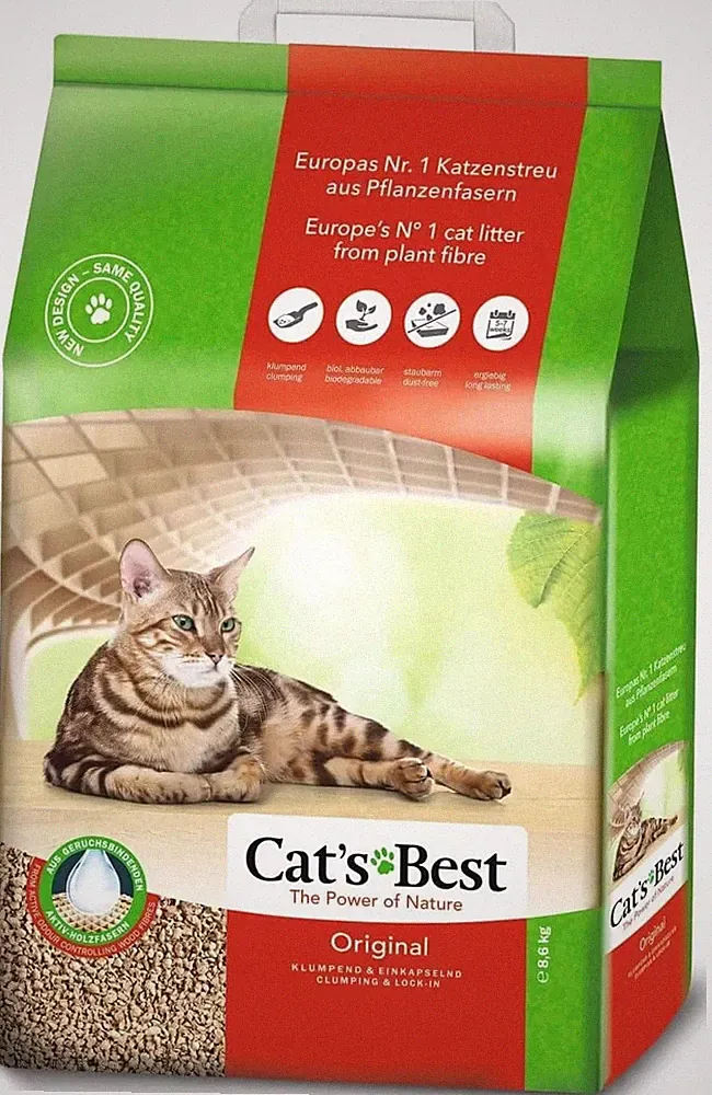 **Cat's Best Original Katzenstreu 20L / 8,6 kg – Pflanzenbasiert, Klumpend & Ger