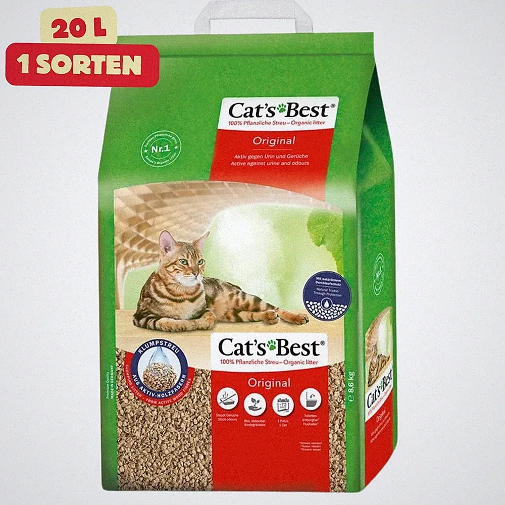 Cat's Best Original Katzenstreu 20l 8,6kg Klumpstreu Holzfasern Biologisch