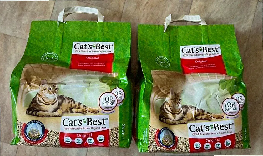 Cat's Best Original Katzenstreu pflanzlich klumpend geruchsbindend 2 x 4,3 kg