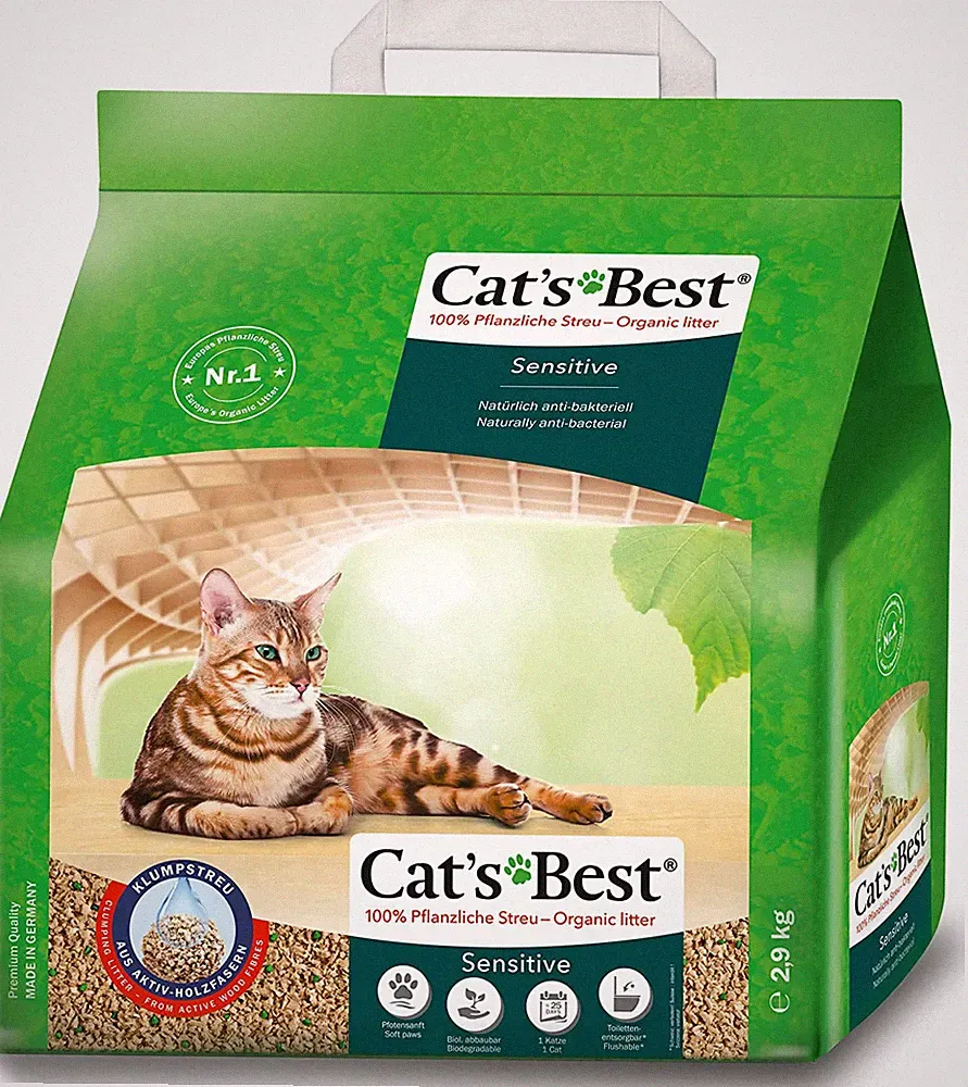 Cat'S Best Sensitive, 100 % Pflanzliche Katzenstreu, Fest Klumpend Und Antibakte