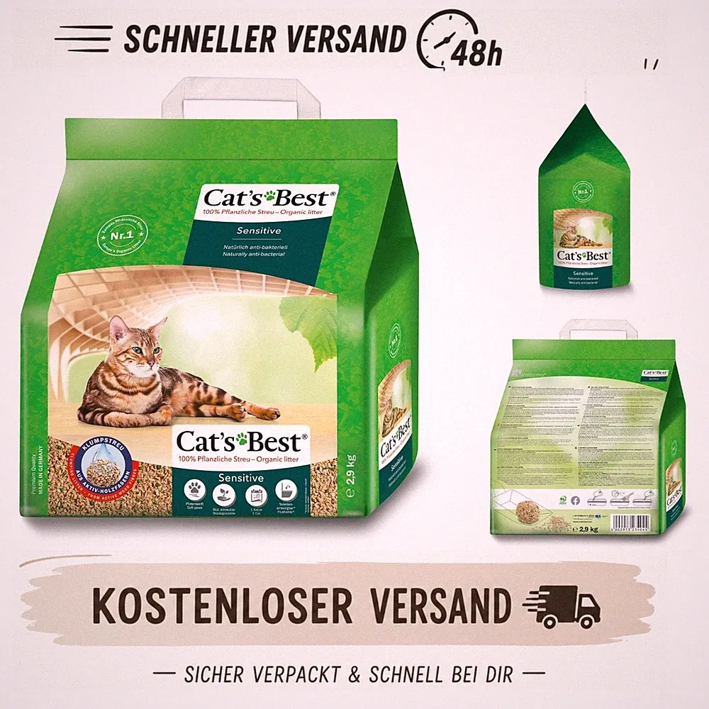 Cat's Best Sensitive Katzenstreu 2,9 kg 100% pflanzlich antibakteriell