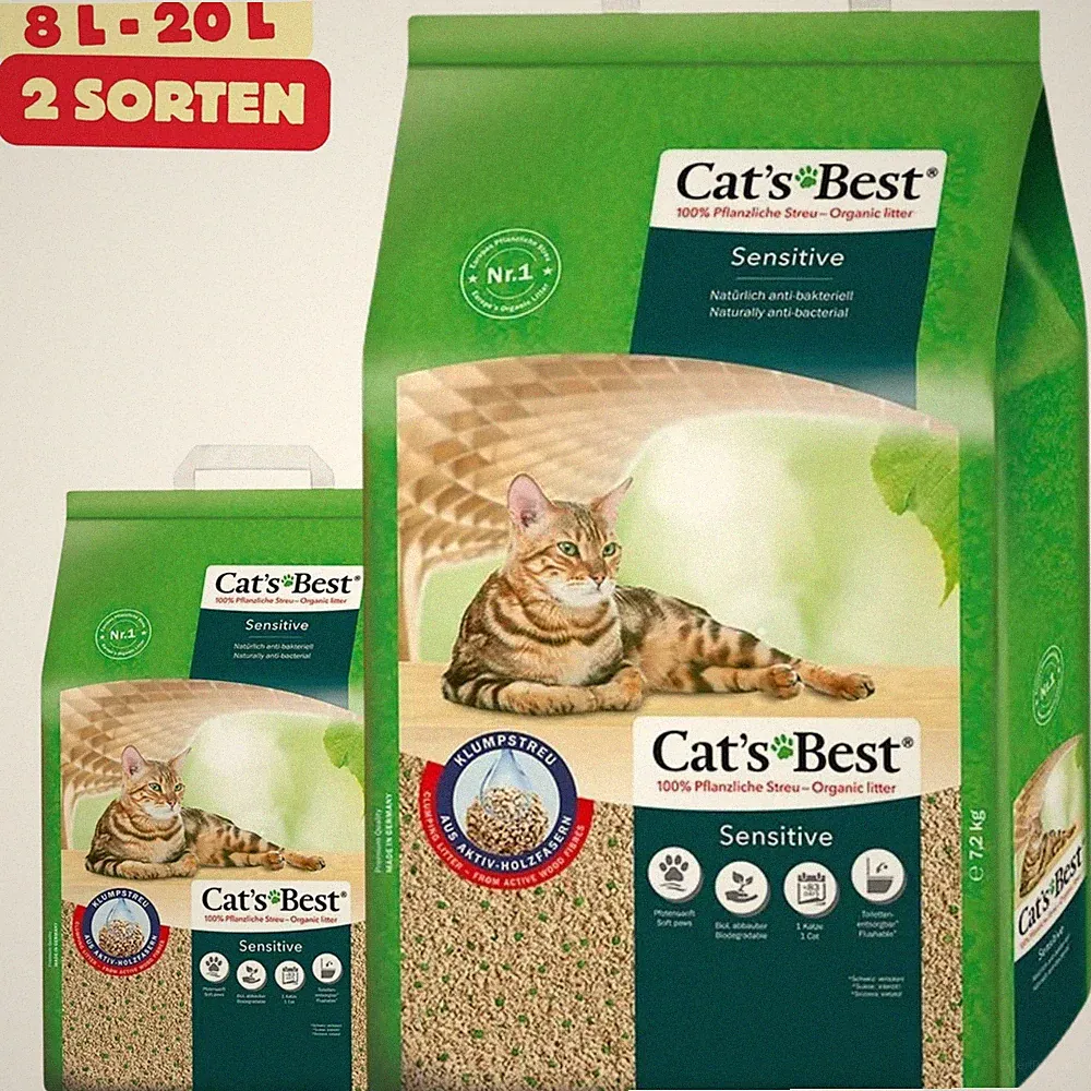 Cat's Best Sensitive Katzenstreu Klumpstreu Holzfasern Antibakteriell Biologisch