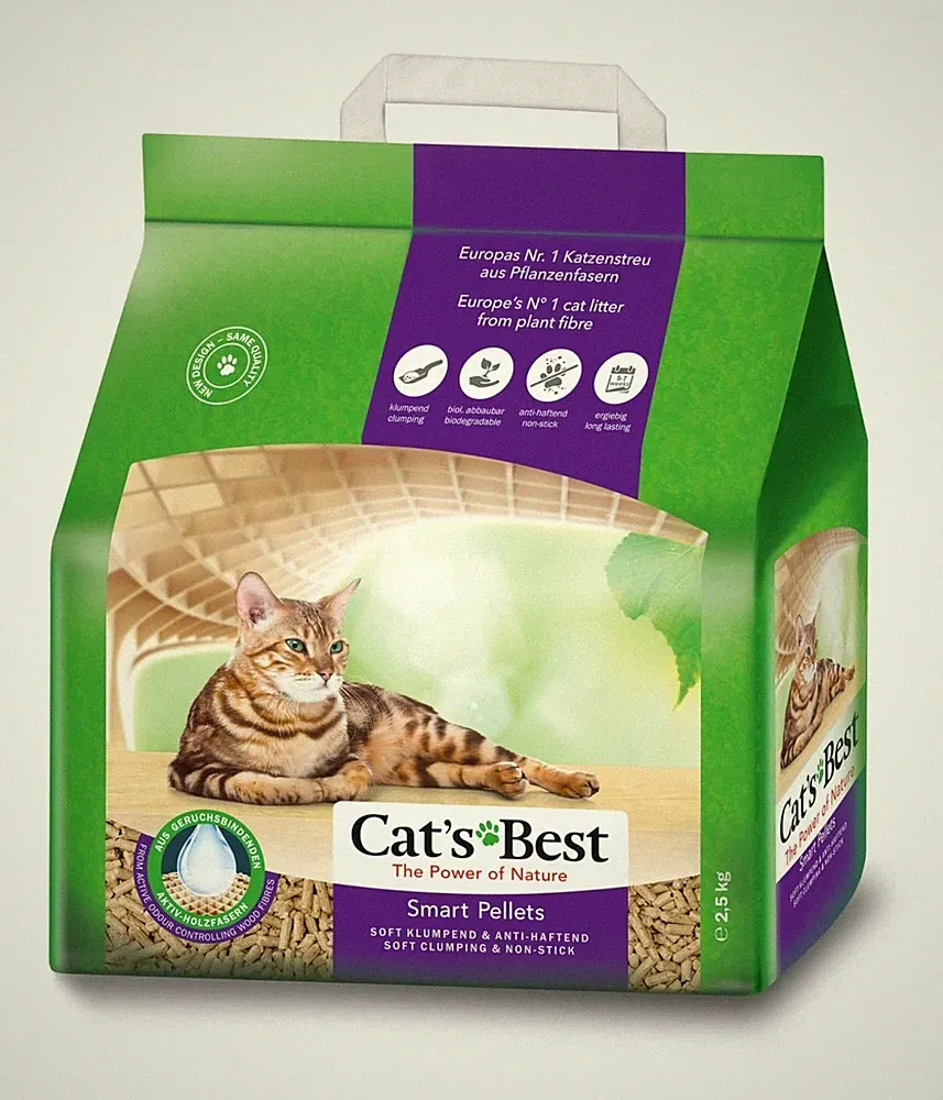 Cat's Best Smart Pellets, 100 % pflanzliche Katzenstreu, 5 l / 2,5 kg