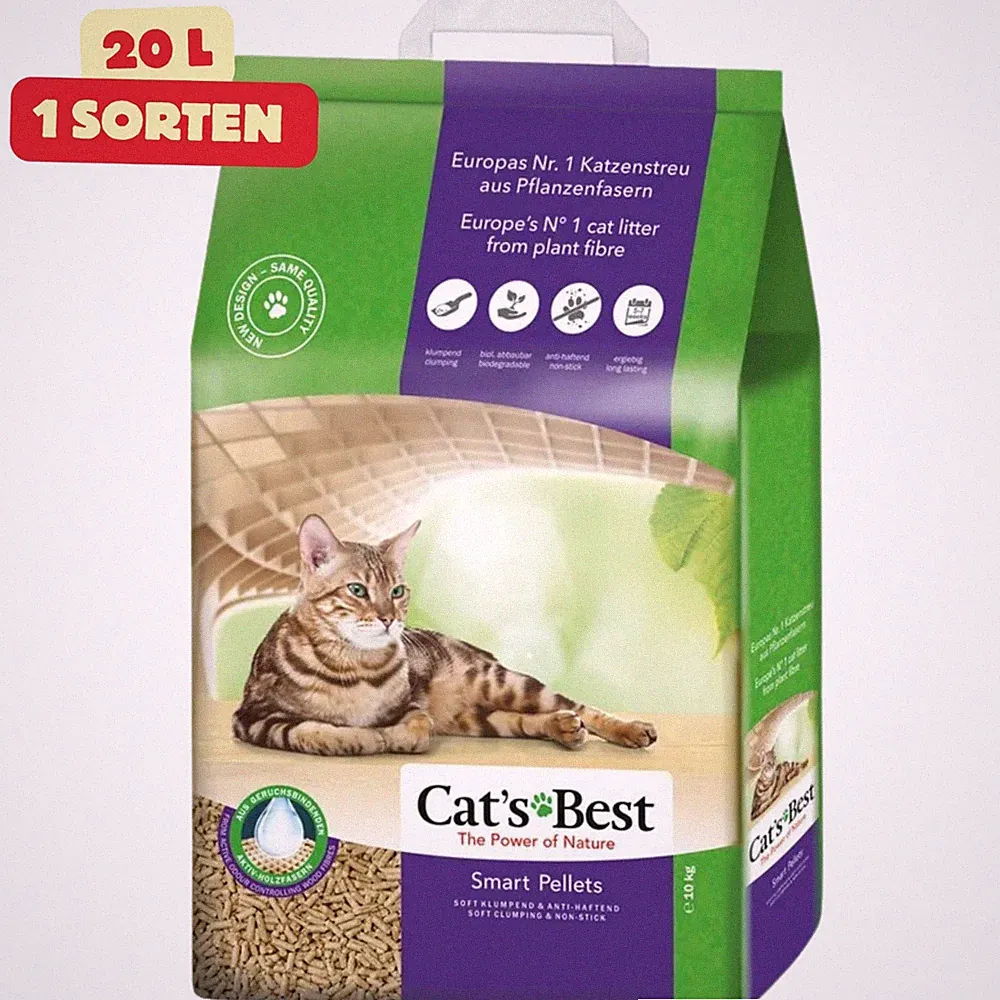 Cat's Best Smart Pellets Katzenstreu 20l 10kg Klumpstreu Langhaarkatzen Natur