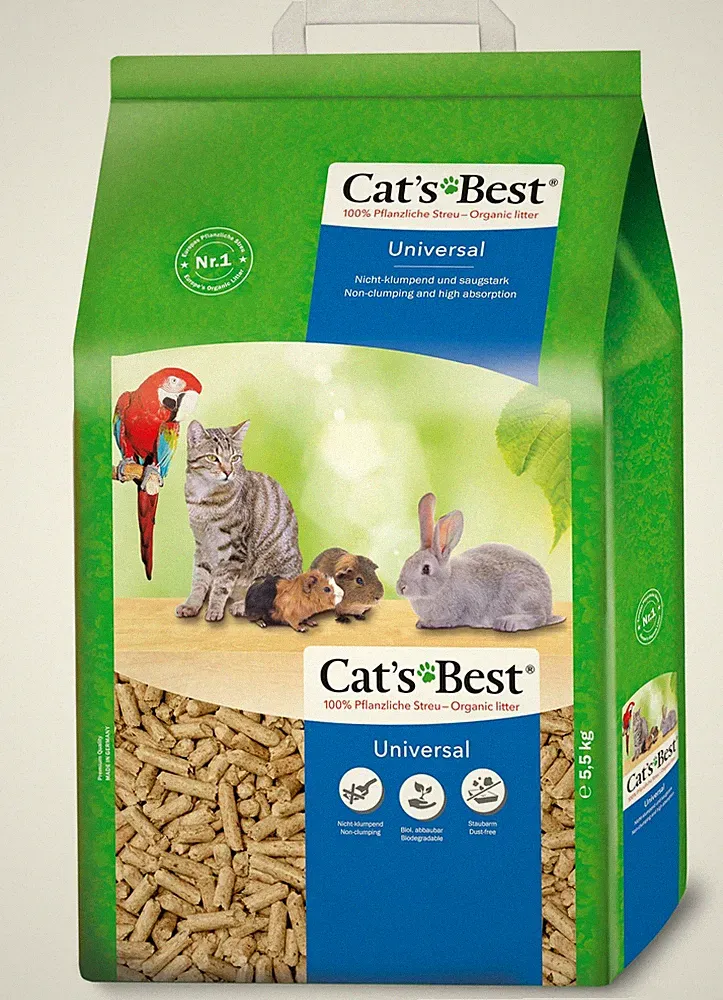 Cat's Best Universal, 100 % pflanzliche Kleintierstreu, nicht klumpende 10 l