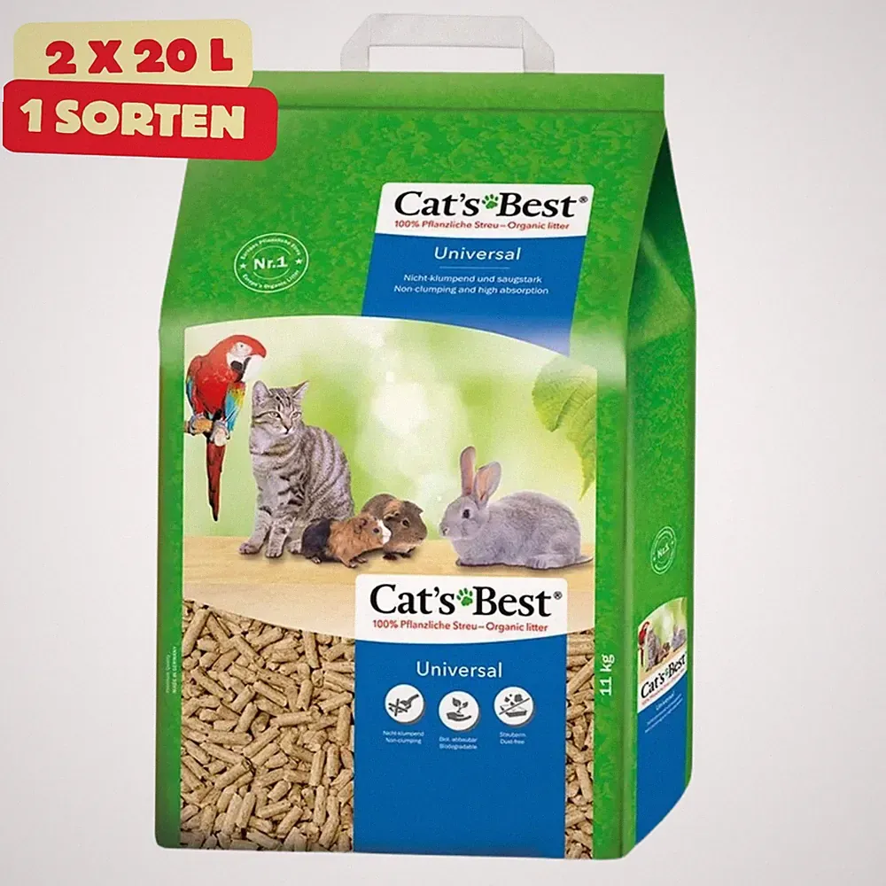 Cat's Best Universal Einstreu 40l Katzenstreu Kleintierstreu Pellets Holzfasern