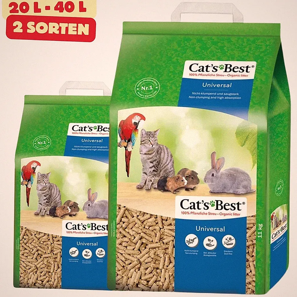 Cat's Best Universal Katzenstreu Kleintierstreu Pflanzenfasern Pellets Naturholz