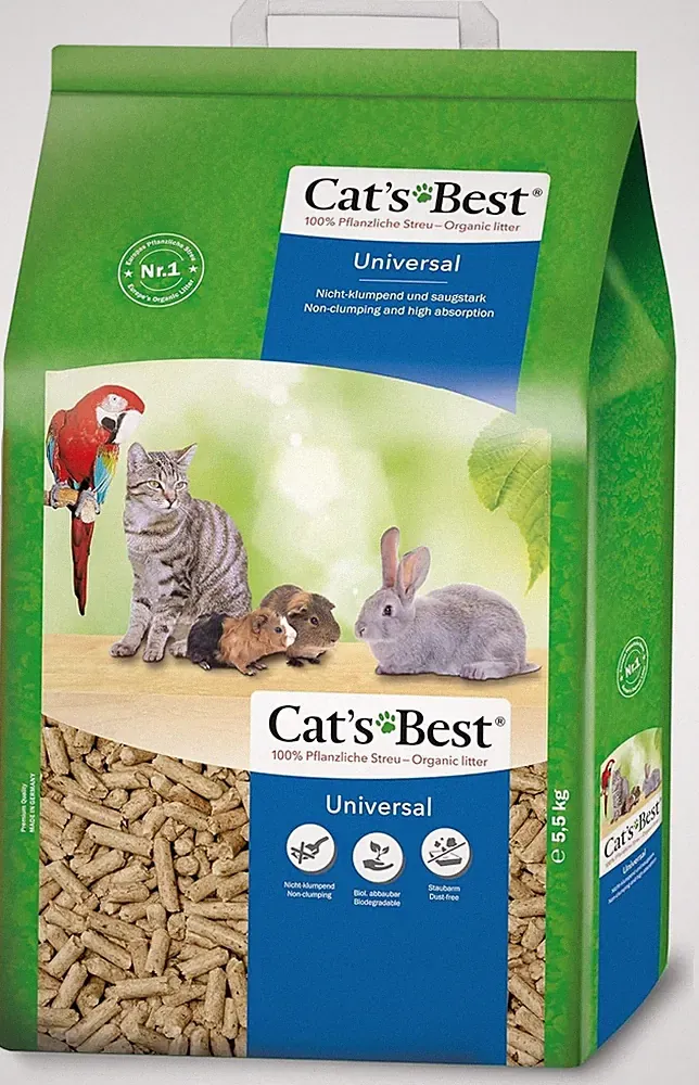Cat's Best Universal Kleintierstreu pflanzlich nicht klumpend Pellets 5,5kg 10 l