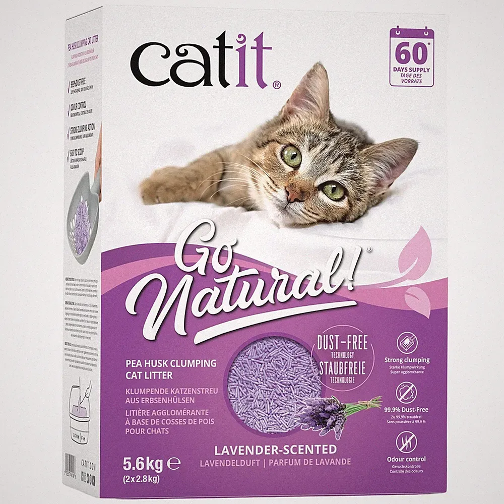 Catit Go Natural! Katzen Pelletstreu Lavendel 2 x 7l, NEU