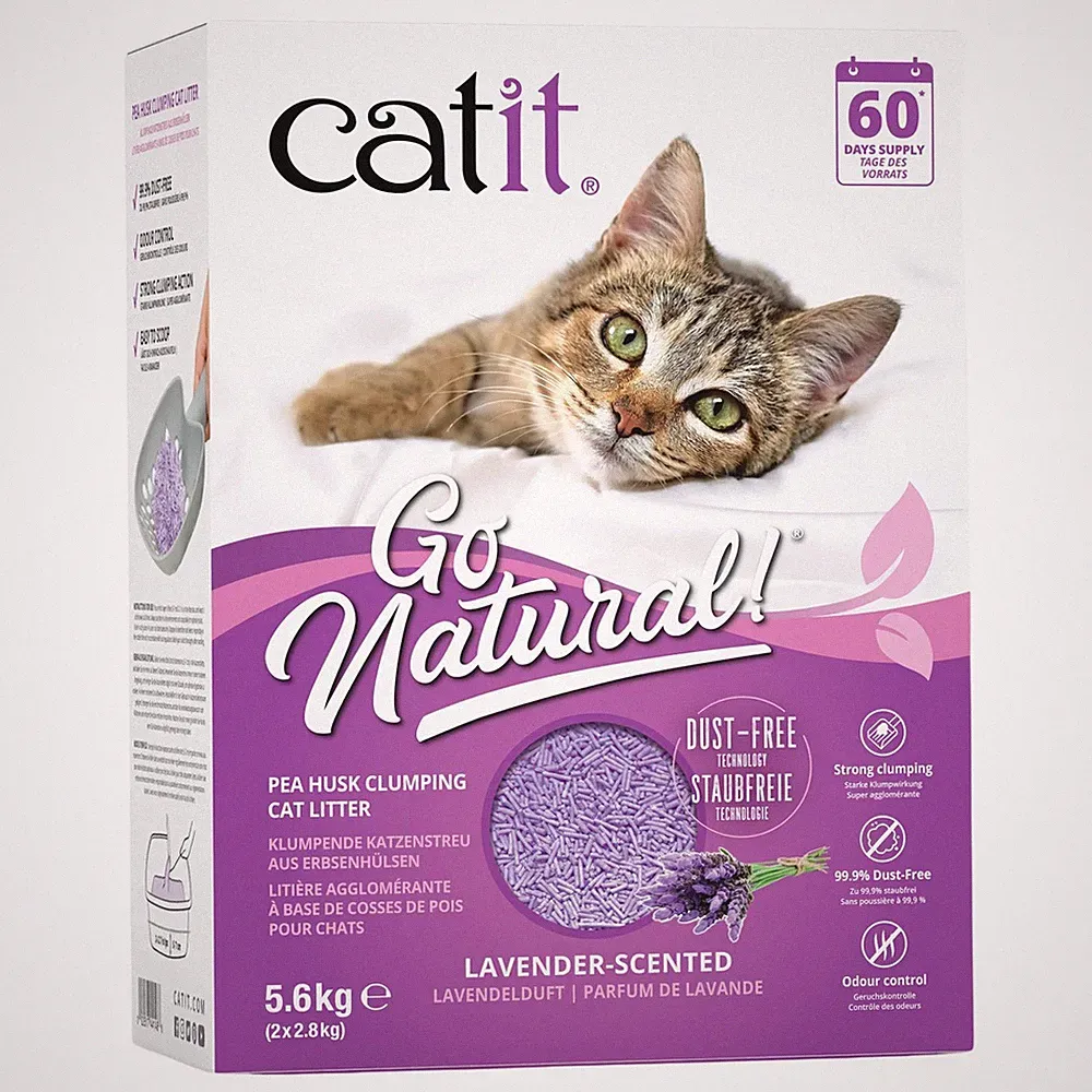 Catit Go Natural! Katzen Pelletstreu Lavendel 2 x 7l, NEU