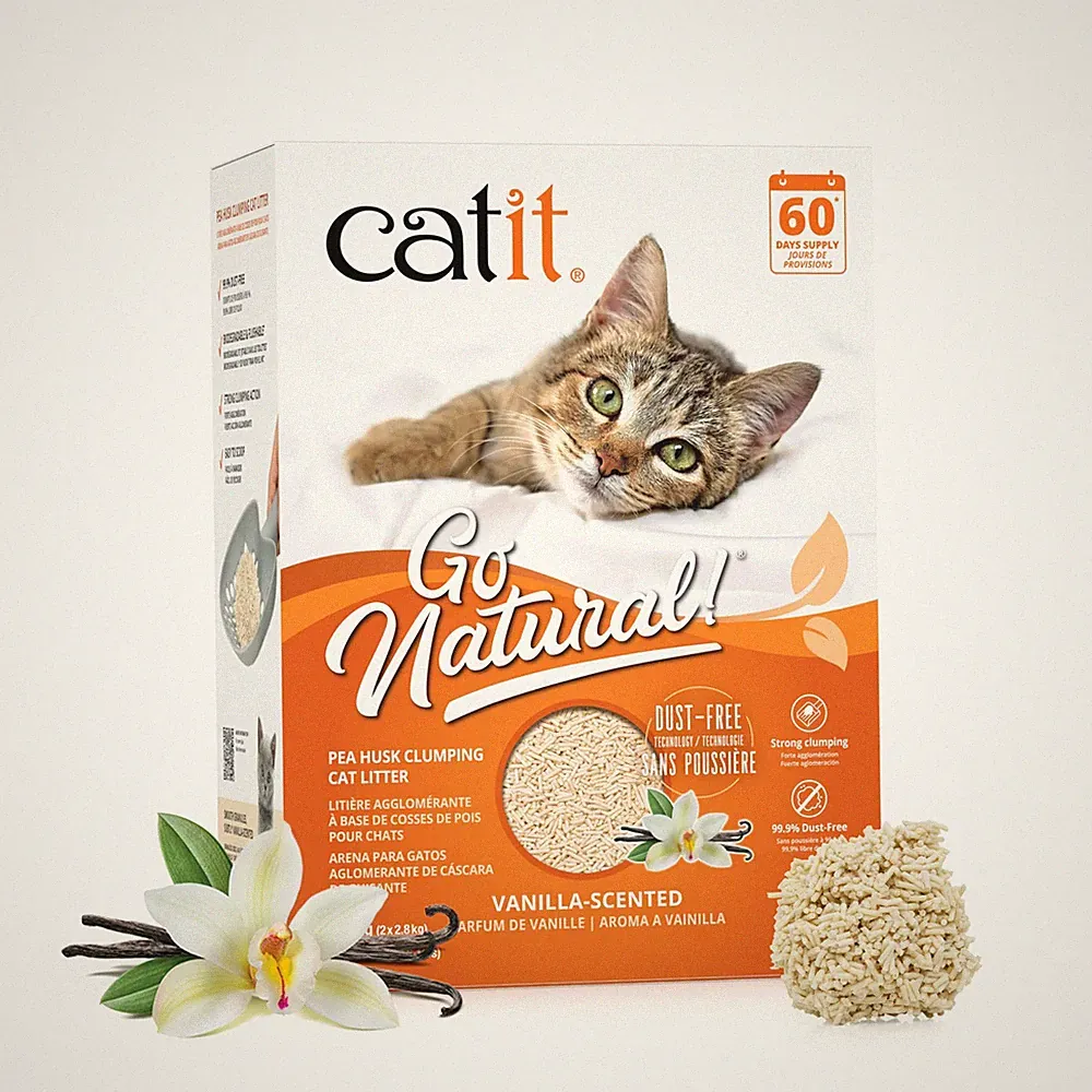 Catit Go Natural! Klumpende Katzenstreu Erbsenhülsen Vanilleduft 5,6 kg
