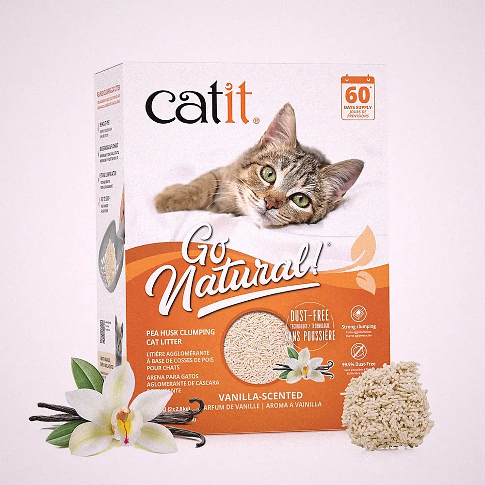 Catit Go Natural! Klumpende Katzenstreu Erbsenhülsen Vanilleduft 5,6 kg