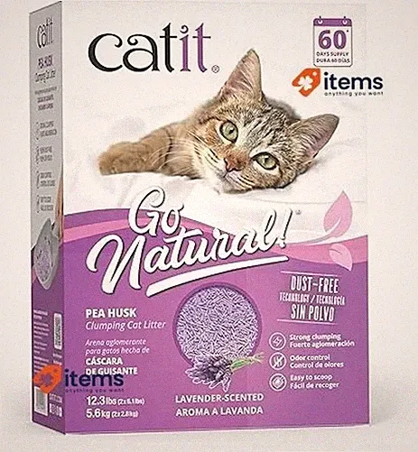 Catit Go Natural Lavendel Duftende Erbsenhülsen Katzenstreu Entodorising, 5,6 kg