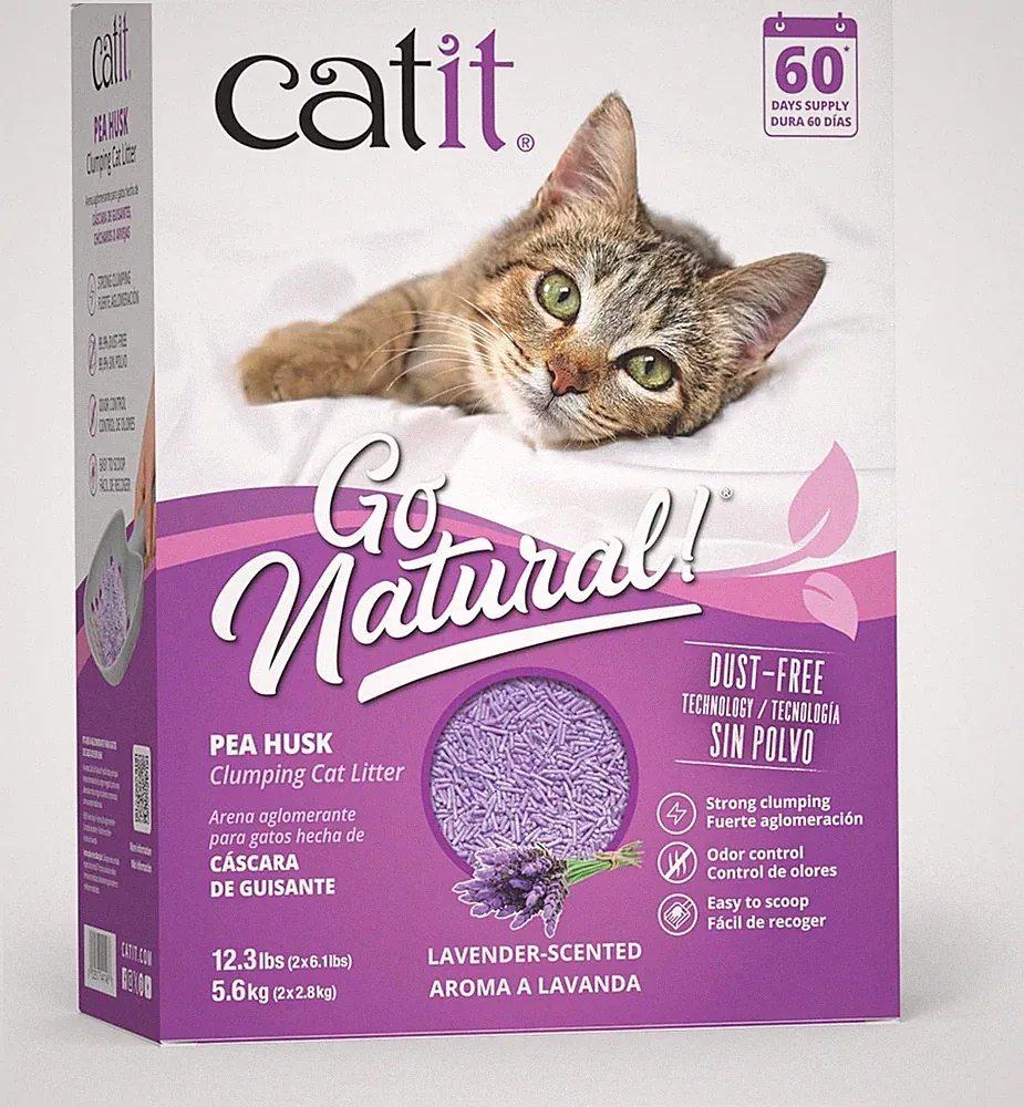 Catit Go Natural Lavendel duftende Erbsenschalen klumpendes Katzenstreu, desodorierend, 99.