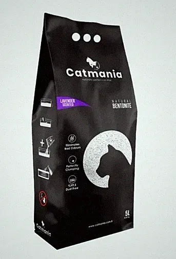 Catmania Katzenstreu mit Lavendelduft, 20 l, klumpende Bentonit-Katzenstreu