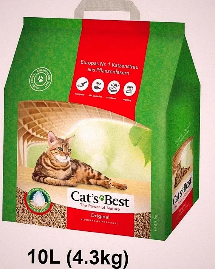Cats Best Oko Plus Holzfasern Bio Klumpendes Katzenstreu 10L, 4,3Kg