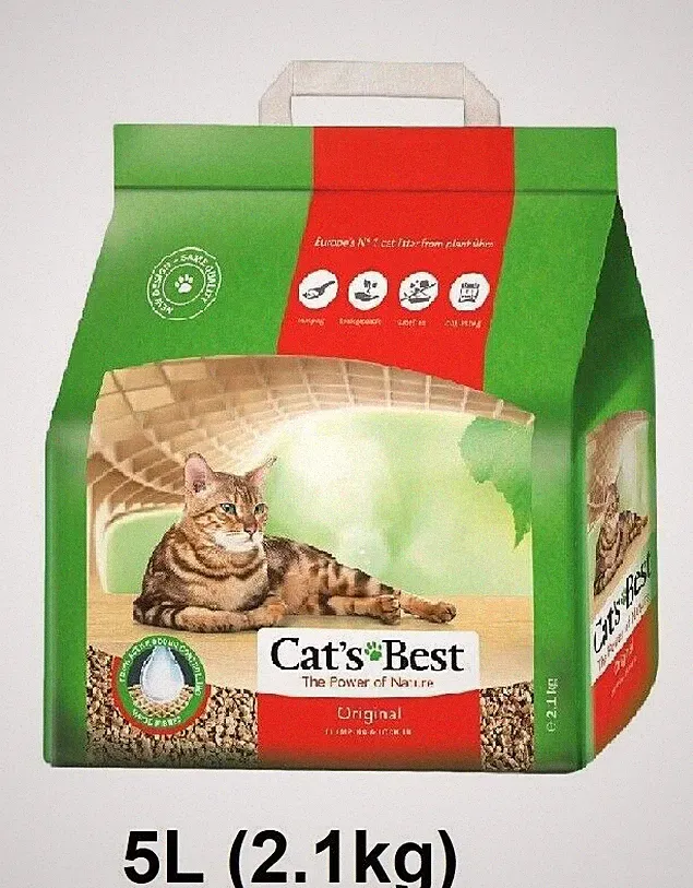 Cats Best Oko Plus Holzfasern Bio Klumpendes Katzenstreu 5L, 2,1Kg