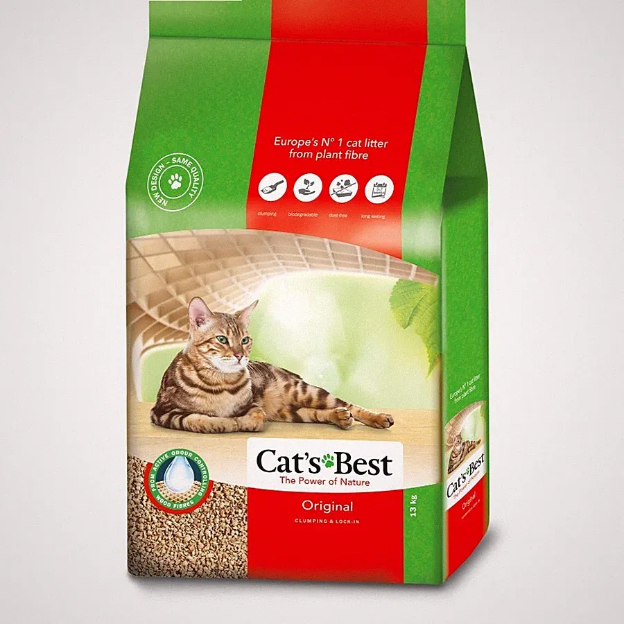 Cats Best Original Klumpstreu Holz Toilette Spülbar Geruchskontrolle 30L