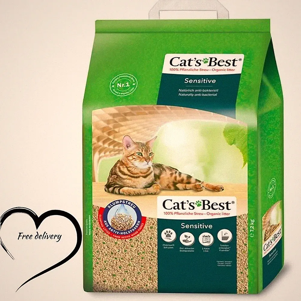 Cats Best Sensitive Klumpendes Katzenstreu 20L Oko biologisch abbaubar Holzfaser Katze