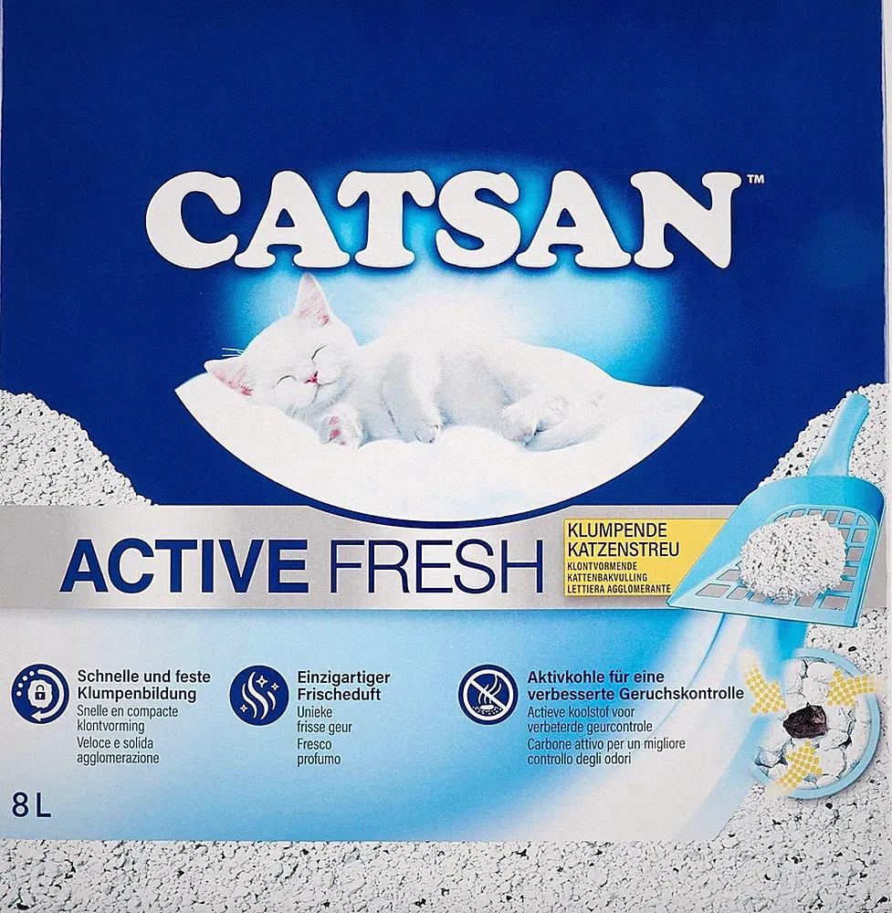 Catsan Active Fresh – Lettiera per gatti in argilla naturale con carbone