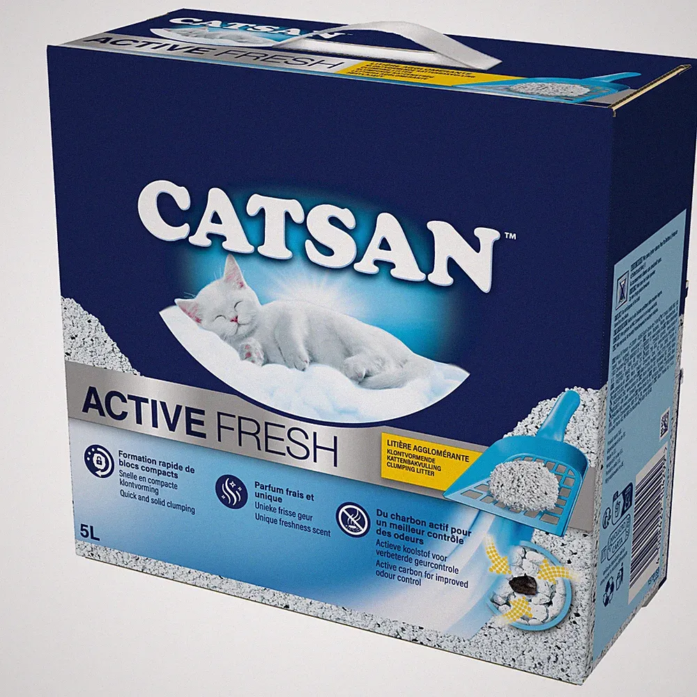 Catsan Active Fresh Weiße Klumpstreu für Katzen Hygienisch & Frisch Staubarm 5L
